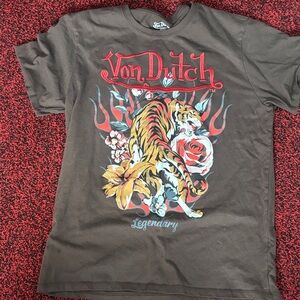 Von Dutch Tiger Graphic Brown T-Shirt